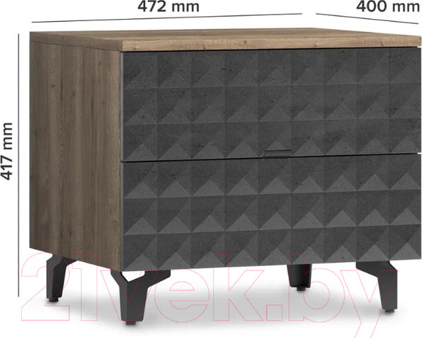 Изображение товара Консольный столик Shtabe Simple 7003 эко (графит/дуб веллингтон/черный)