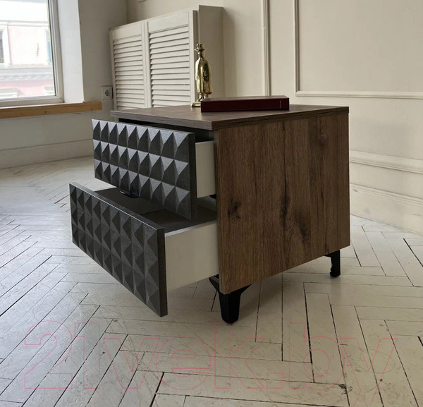 Изображение товара Консольный столик Shtabe Simple 7003 эко (графит/дуб веллингтон/черный)