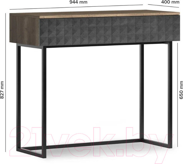 Изображение товара Консольный столик Shtabe Simple 7011 эко (графит/дуб веллингтон/черный)