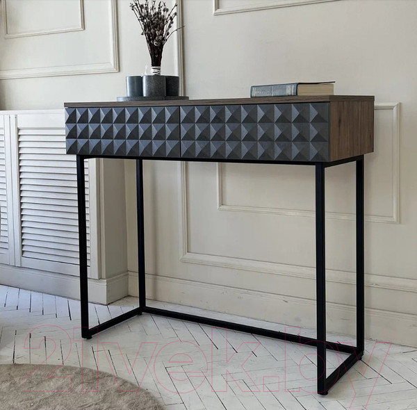 Изображение товара Консольный столик Shtabe Simple 7011 эко (графит/дуб веллингтон/черный)