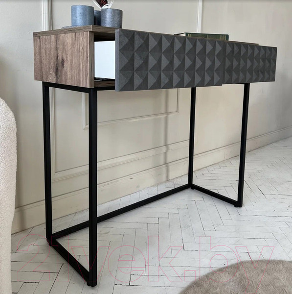 Изображение товара Консольный столик Shtabe Simple 7011 эко (графит/дуб веллингтон/черный)