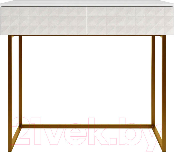 Изображение товара Консольный столик Shtabe Simple 7011 эко (травертин/белый/золото)