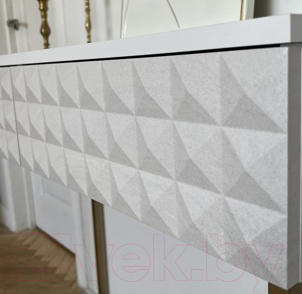 Изображение товара Консольный столик Shtabe Simple 7011 эко (травертин/белый/золото)