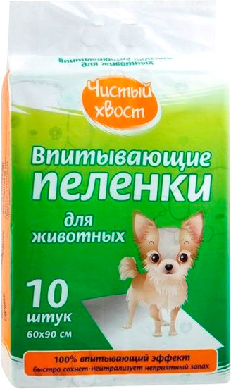 Изображение товара Одноразовая пеленка для животных Чистый хвост 60x90 / 56489 (10шт)