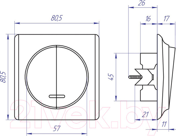 Изображение товара Выключатель OneKeyElectro Florence 1E31801300 / 2172779