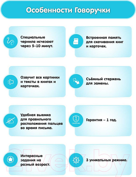 Изображение товара Развивающая книга BertToys Говоручка / 4630017932481 (голубой)