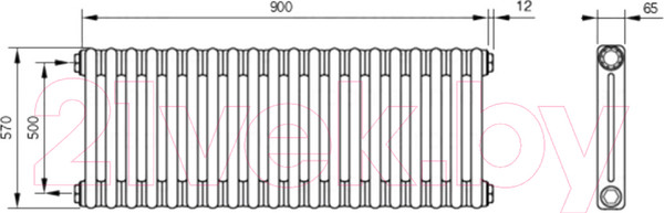 Изображение товара Радиатор стальной Arbonia RRN 2057/20 12 TF 20 (левый, боковое подключение)