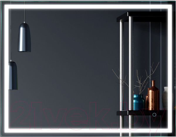 Изображение товара Зеркало Алмаз-Люкс Dallas 8060s-6 (80x60см, с подсветкой и сенсорной кнопкой)