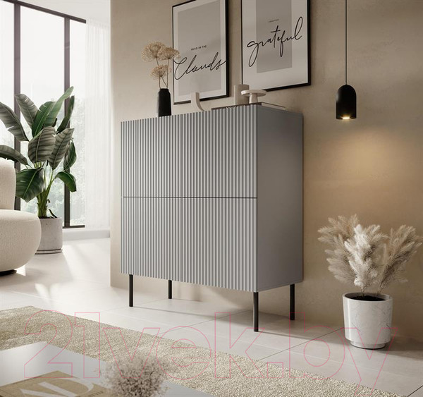 Изображение товара Тумба Halmar Asensio KM-2 (светло-серый/черный)