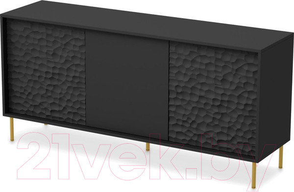 Изображение товара Тумба Halmar Bullet KM-1 (черный/золотой)