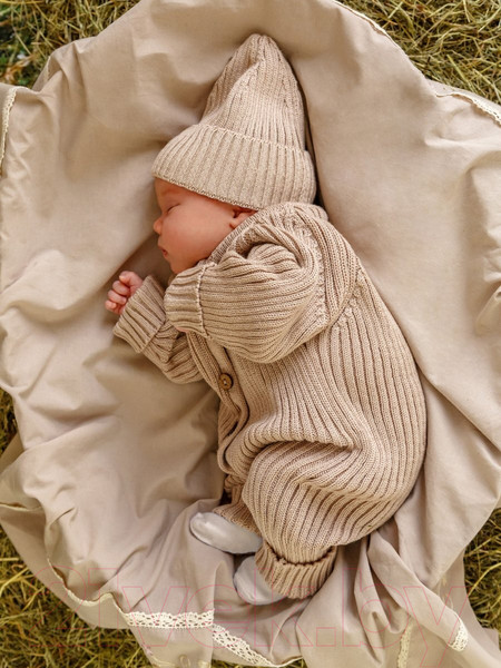 Изображение товара Комбинезон для малышей Amarobaby Pure Love Tot / AB-OD22-PLT501/03-80 (бежевый, р. 80)
