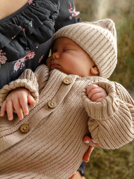 Изображение товара Комбинезон для малышей Amarobaby Pure Love Tot / AB-OD22-PLT501/03-80 (бежевый, р. 80)