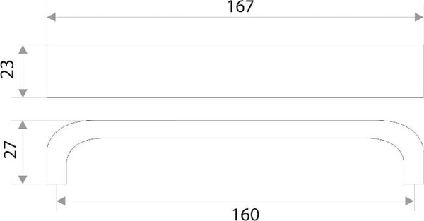 Изображение товара Ручка для мебели Trodos ZY-100 160мм алюминий 63г (хром матовый)