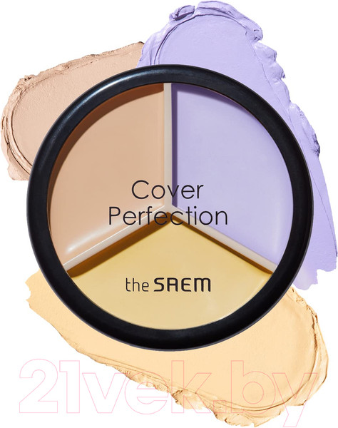 Изображение товара Консилер The Saem Cover Perfection Triple Pot Concealer тон 04 Tone Up Beige