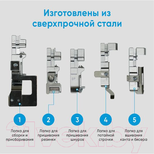 Изображение товара Набор лапок для швейной машины EFFEKTIV Для оверлока