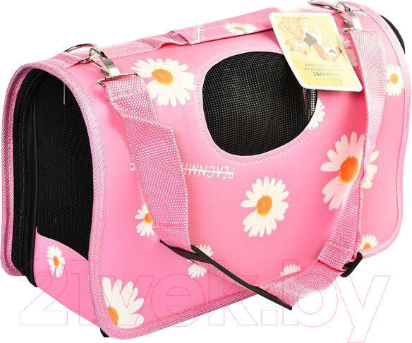 Изображение товара Сумка для животных Homepet Ромашки 81307 (53x25x30см, розовый)