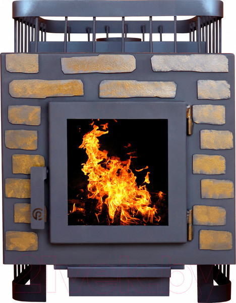 Изображение товара Печь-каменка КомфортПром Декор Сталь дверь со стеклом 112211778