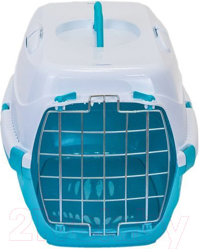 Изображение товара Переноска для животных Homepet Средняя 82994 (49x33x32см, бирюзово-белый)