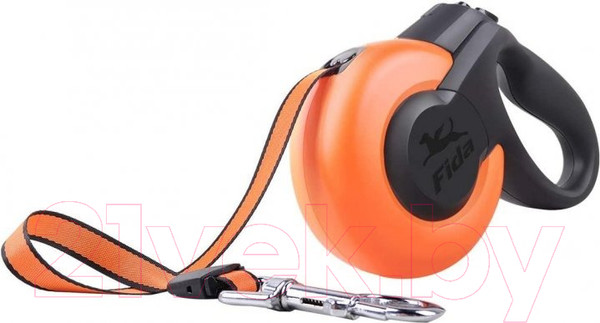 Изображение товара Поводок-рулетка Fida Mars лента 5м / 66254 (оранжевый/черный)