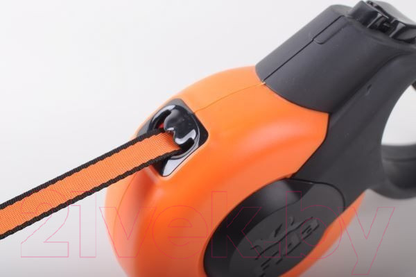 Изображение товара Поводок-рулетка Fida Mars лента 5м / 66254 (оранжевый/черный)