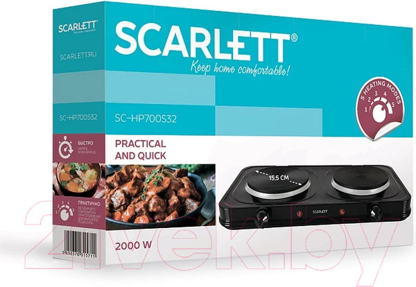 Изображение товара Электрическая настольная плита Scarlett SC-HP700S32 (черный)