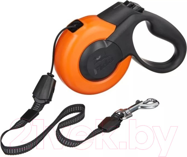Изображение товара Поводок-рулетка Fida Mars трос 5м / 66086 (оранжевый/черный)