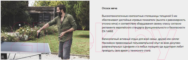 Изображение товара Теннисный стол Cornilleau Instinct (серый/зеленый)