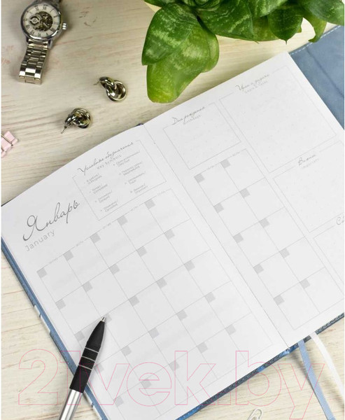 Изображение товара Ежедневник Escalada Шеврет Экстра / 63964 (160л, серый/голубой)