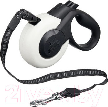 Изображение товара Поводок-рулетка Fida Mars трос 5м / 66085 (белый/черный)