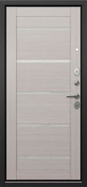 Изображение товара Входная дверь Mastino T2 Trust Eco MP черный муар металлик/черный муар/бьянко ларче (86x205, правая)