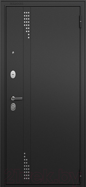 Изображение товара Входная дверь Mastino T2 Trust Eco MP черный муар металлик/черный муар/бьянко ларче (86x205, правая)