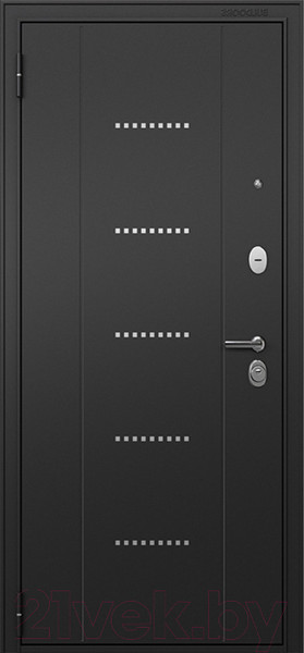 Изображение товара Входная дверь Mastino T3 Trust Eco MP черный муар металлик/черный муар/белый ларче (86x205, левая)