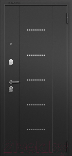 Изображение товара Входная дверь Mastino T3 Trust Eco MP черный муар металлик/черный муар/белый ларче (86x205, правая)