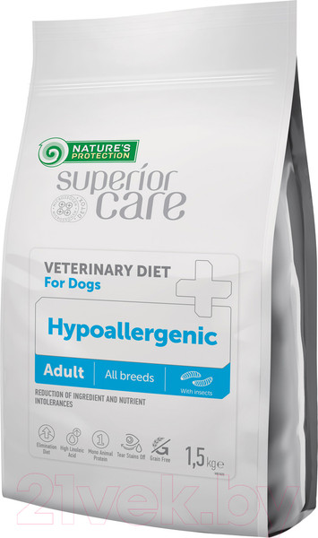 Изображение товара Сухой ветеринарный корм для собак Nature's Protection Vet Diet Hypoallergenic Insects / NPSCVET47578 (1.5кг)