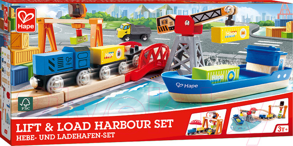 Изображение товара Железная дорога игрушечная Hape Ж/Д Доставки груза в порту / E3790_HP
