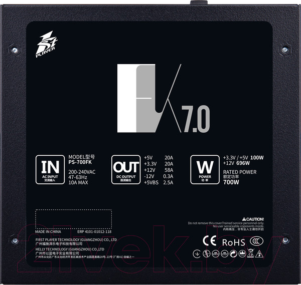 Изображение товара Блок питания для компьютера 1stPlayer FK 750W / PS-750FK