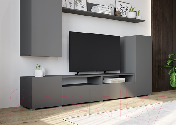 Изображение товара Стенка Горизонт Мебель Лира (серый графит)