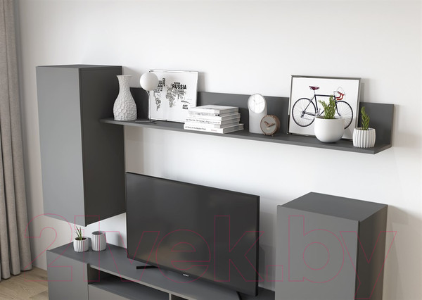 Изображение товара Стенка Горизонт Мебель Лира (серый графит)