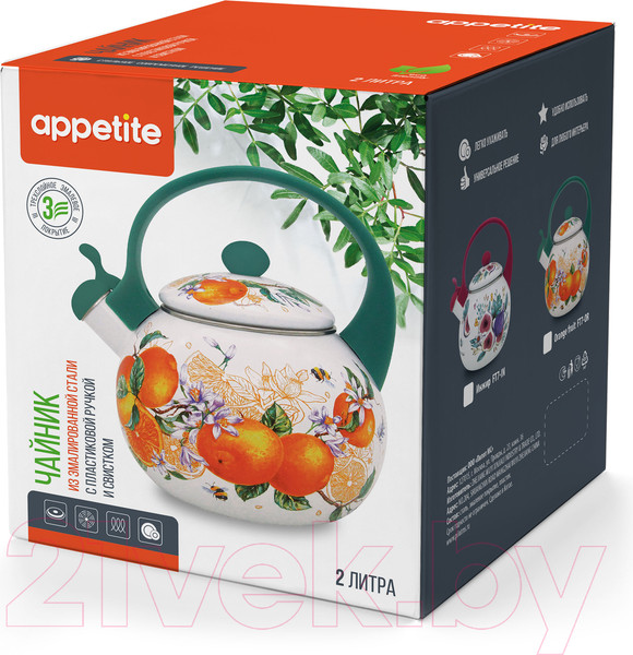 Изображение товара Чайник со свистком Appetite Orange Fruit FT7-OR