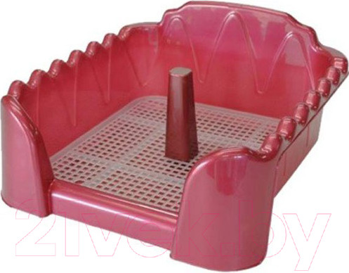 Изображение товара Туалет-лоток Homepet Со столбиком 70084 (53x43x19см, красный перламутр)