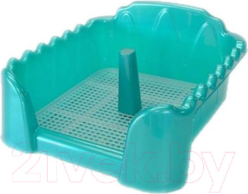 Изображение товара Туалет-лоток Homepet Со столбиком / 70086 (53x43x19см, бирюзовый перламутр)