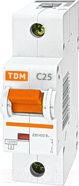 Изображение товара Выключатель автоматический TDM ВА 47-125 1Р 25А 15кА / SQ0208-0052