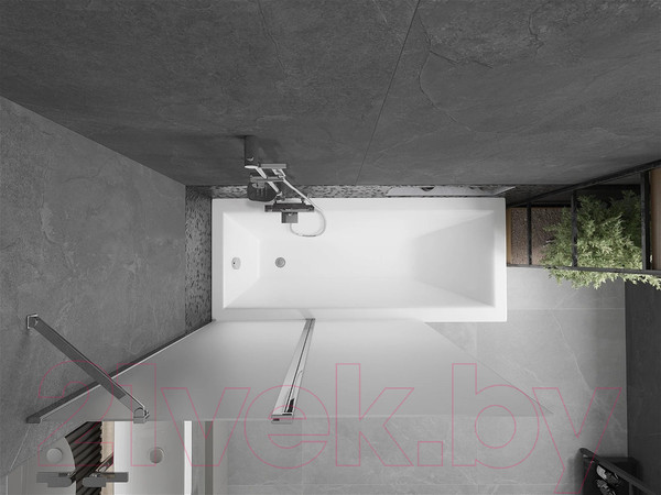 Изображение товара Стеклянная шторка для ванны Mexen Flip 120 / MEX-894-120-101-01-30