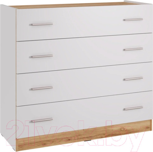 Изображение товара Комод НК Мебель Fresco КМ-100N / 72518529 (белый/дуб вотан)