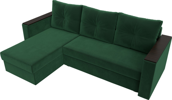 Изображение товара Диван угловой Лига Диванов Атланта Б/С левый / 117036L (велюр зеленый)