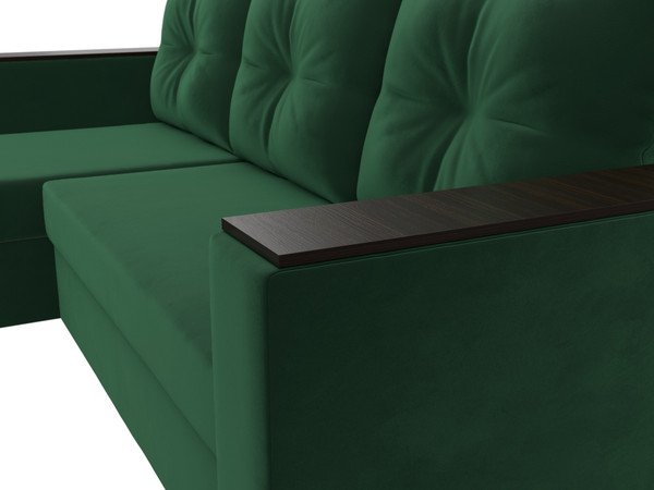 Изображение товара Диван угловой Лига Диванов Атланта Б/С левый / 117036L (велюр зеленый)