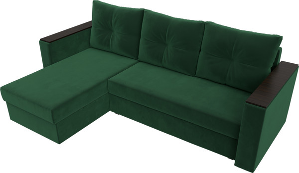 Изображение товара Диван угловой Лига Диванов Атланта Б/С левый / 117036L (велюр зеленый)