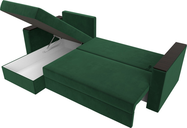 Изображение товара Диван угловой Лига Диванов Атланта Б/С левый / 117036L (велюр зеленый)