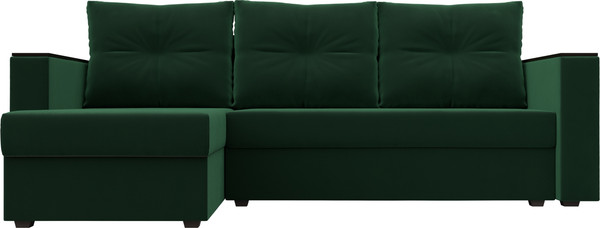 Изображение товара Диван угловой Лига Диванов Атланта Б/С левый / 117036L (велюр зеленый)