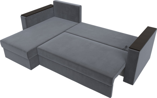 Изображение товара Диван угловой Лига Диванов Атланта Б/С левый / 117038L (велюр серый)